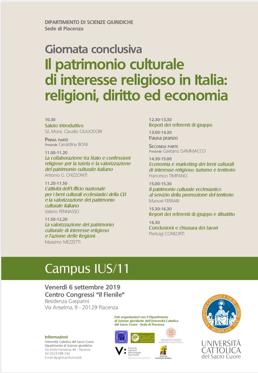 ProfNegri's tweet photo. Oggi giornata conclusiva per il #Campus #IUS11 dell’ @Unicatt di #Piacenza : buoni lavori a tutti! https://t.co/psKRYh8etP