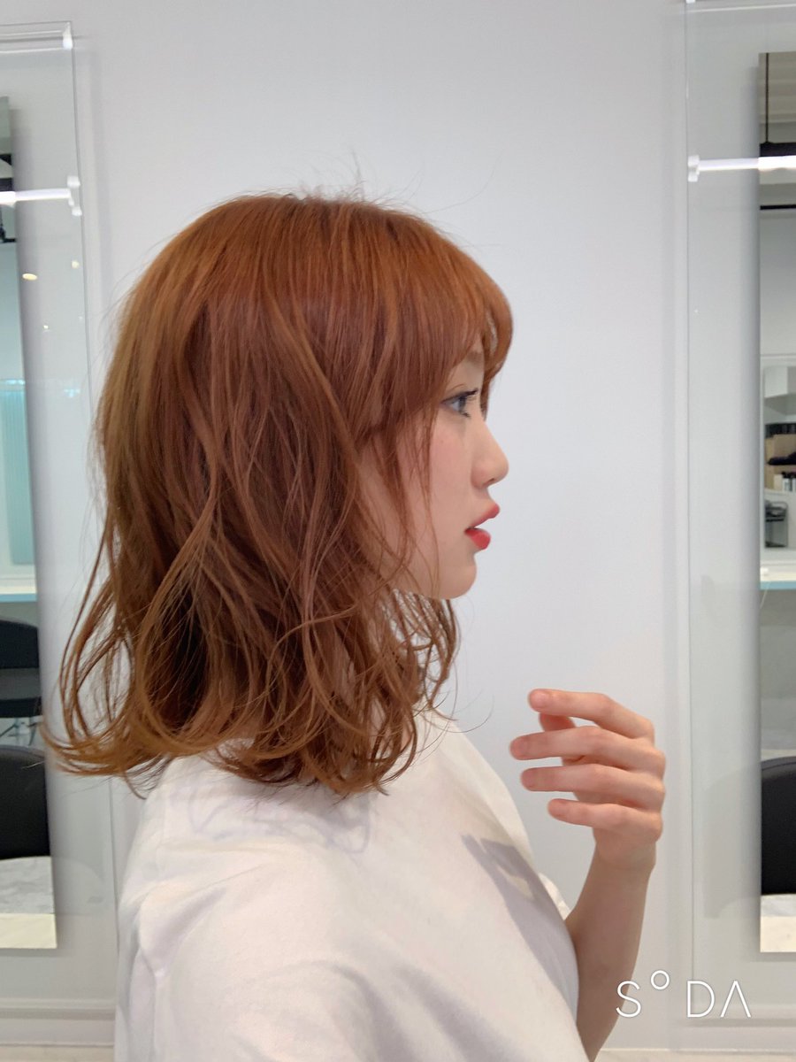 瀬川あやか あー 好き たくぽんが強すぎず弱すぎないちょうどきれいなオレンジカラーにしてくれました ものすごい素敵色 3周年を迎えたtheaterグループ ここは池袋 Land 月末には原宿に新店舗オープン みんなもぜひ可愛くしてもらてね