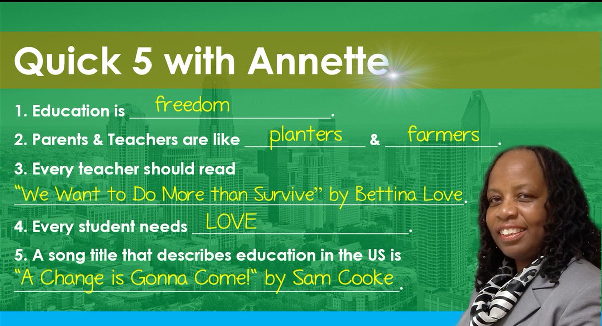 urbaned4change's tweet image. UEC #FeatureFriday
Our #Quick5 with Annette! @AnnetteTeasdell