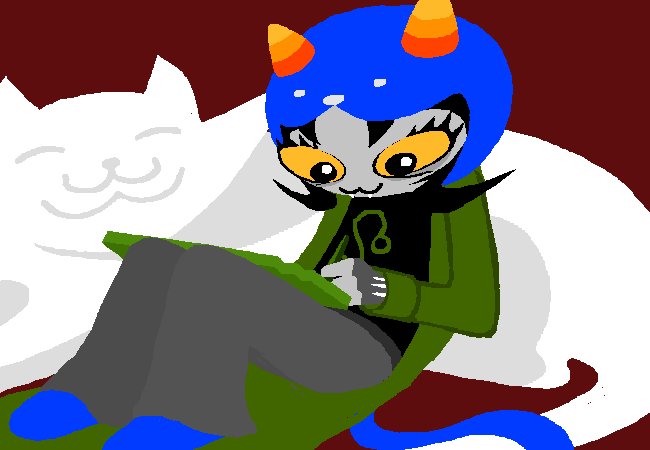 Pounce de Leon. Wish I read more about lusus, though I think I have the basic gist of it. Anyways, here's tonight's Nepeta. GN.