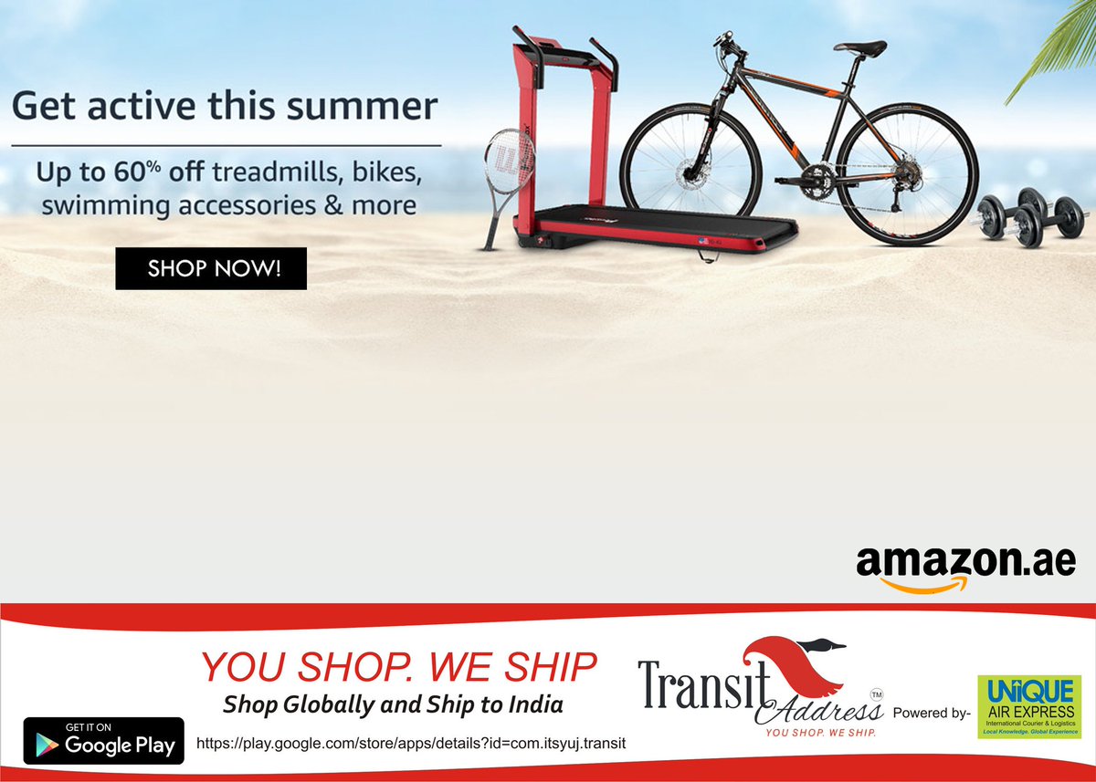 TransitAddress's tweet photo. Get Active this Summer! Get up to 60% off on treadmills, bikes, swimming accessories!
Product link: https://t.co/RxBnhdU3wJ
#Shopping #International #Import #Delivery #India #UAE #AmazonAE #Bestdeal #FridayThoughts #FridayMotivation #FridayFeeling https://t.co/Ex4Koi4oMR
