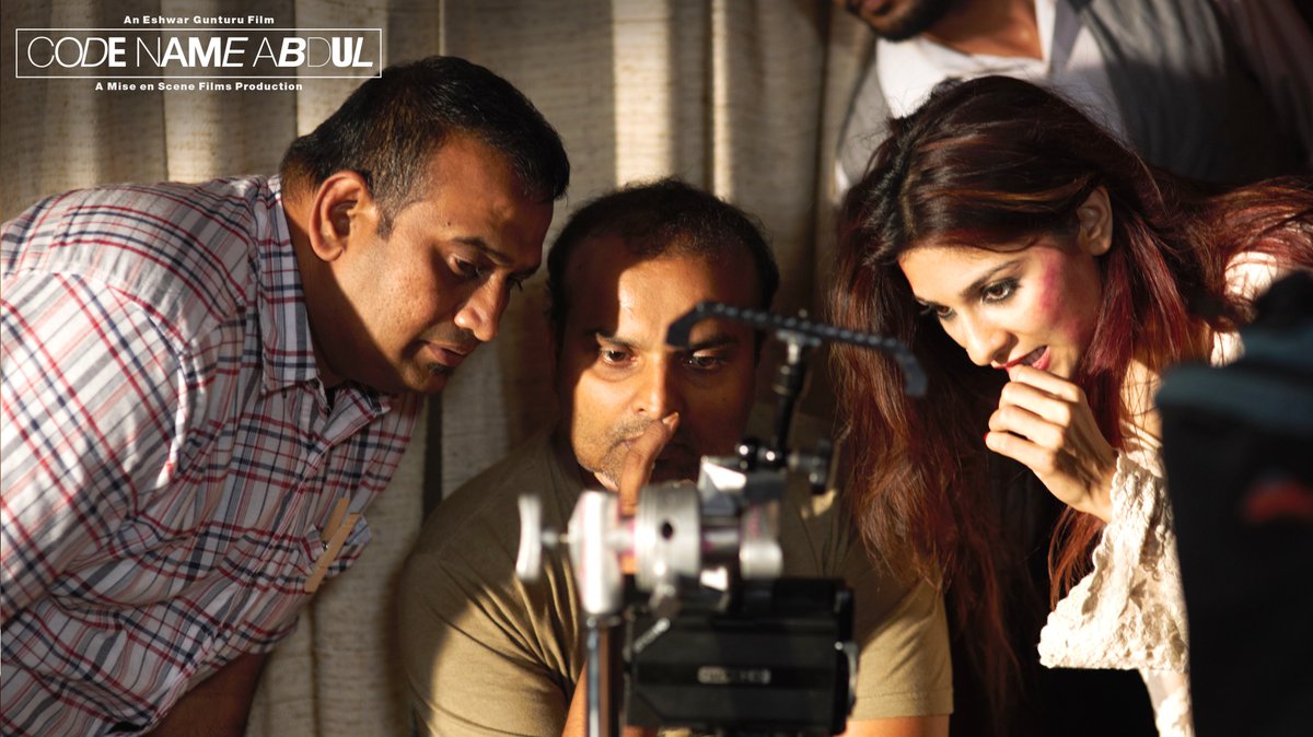 CodeNameAbdul's tweet photo. Intense, engrossing, nail-biting - #CodeNameAbdul releasing soon. 

#BehindTheScenes @TanishaaMukerji @EshwarGunturu @ashokftii @sumendw @Likhnewaala @aftab_asghar @Ajayloka @rohin_k @DeepakRavella https://t.co/0S4Ohd3tdh