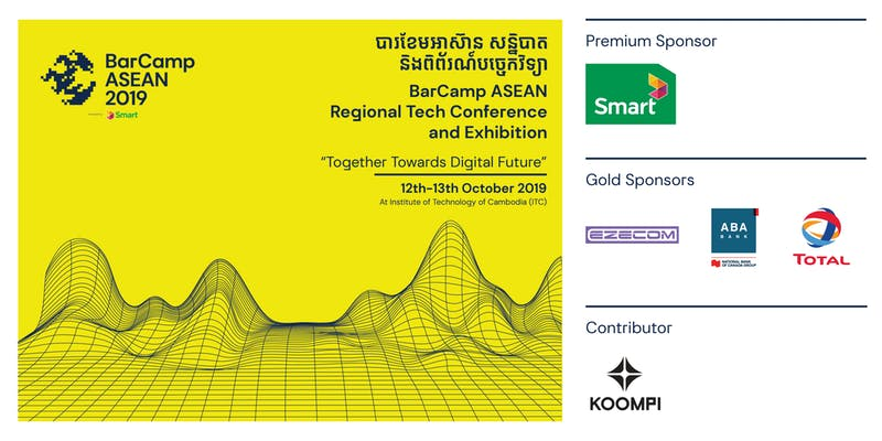 WeAreGIC's tweet photo. The biggest tech conference in #Cambodia is just a month away! 

Register for #BarCamp ASEAN 2019 and learn from the best startups, developers, companies, IT specialists, entrepreneurs and other #tech professionals.

Learn more at: https://t.co/DvLuxVCxRS https://t.co/VCG5kVVugo