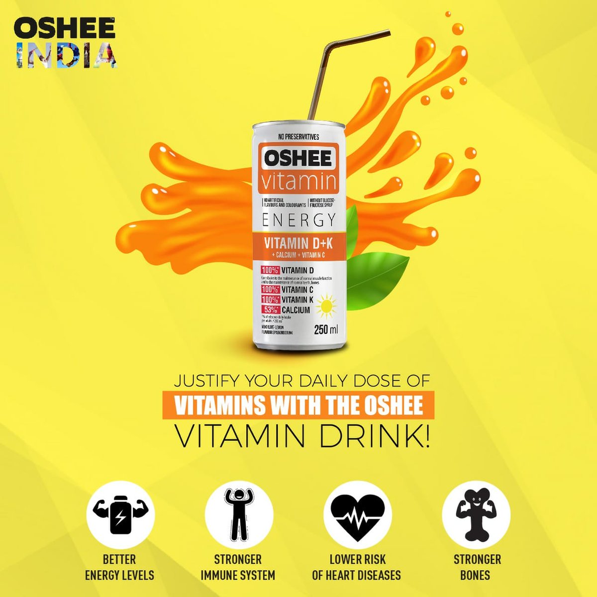 Are you worried about the lack of Vitamin in your daily Food? No Worries, have Oshee Vitamin Drink and get rid of Vitamin Deficiency.

#OSHEEvitamins #VitaminDrink #EnergyBooster #StrongerImmunity #LowerHeartRisk #StrongerBones #NoVitaminDeficiency #OsheeIndia #OsheeNaturals