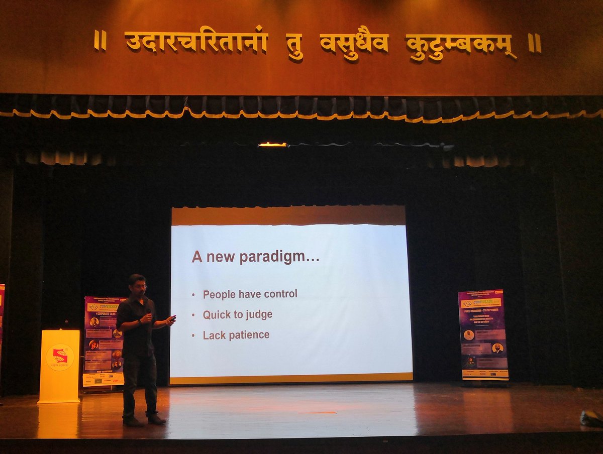 VarunDattaraj's tweet photo. Has digital disruption created a Goldfish conundrum for the new age audience? Great insights by Bibash Banerjee #COMVISAGE2019 #SIMC_Pune #LIVEAUTHENTICALLY https://t.co/KYxH2BbVUD