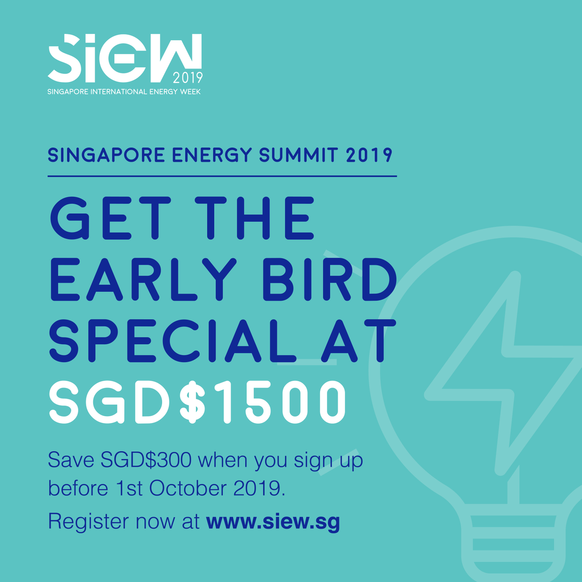 SIEW_sg's tweet photo. The Early Bird special for the Singapore Energy Summit is now on! Grab your #SIEW2019 Masterpass for complete access to #ACES2019, @DownstreamSMT and @GASAsiaSummit too: https://t.co/LEFW6STs6X
#SEAS @SEASingapore #ADS19, and #GAS2019 https://t.co/yQlUSrxlrM