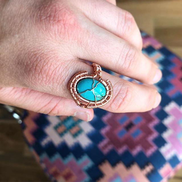 sacredhardware's tweet photo. Little baby turquoise copper ring... such a lovely combination! I’ve got a few more of these turquoise stones left so let me know if you want one! ✨ and P.S. I’ve started an account JUST for my jewelry @sacredhardwear - I’ll be transitioning over the coming weeks to posting … https://t.co/dM1QpawMSZ