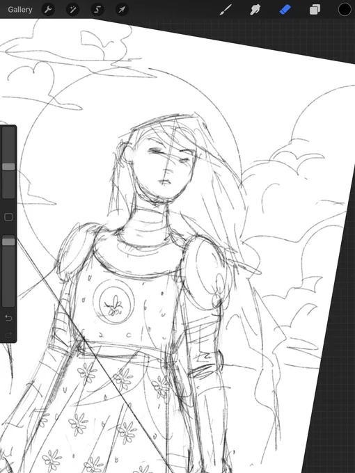 Late night lady knight ⚔️  #WIP 