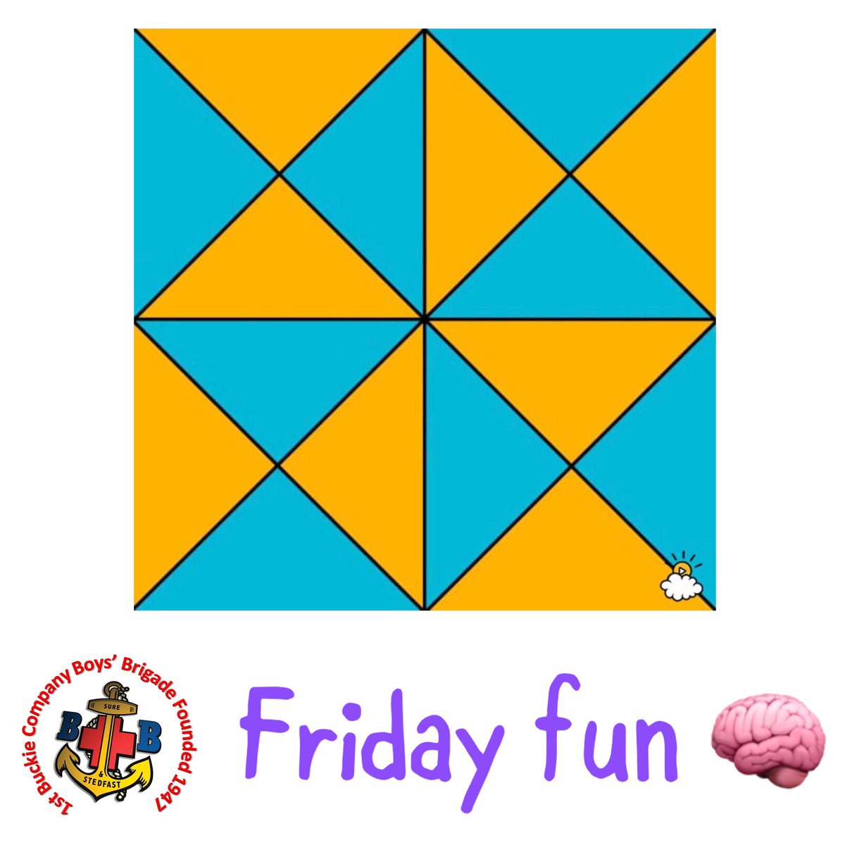 1stbuckiebb's tweet photo. Our Friday fun Section from our Facebook page... how many triangles can u see in the photo below.... #FridayFun #BrainTeaser #BrianPower #1stBuckieBB #ChallangeYourSelf https://t.co/reX1AiIIiV