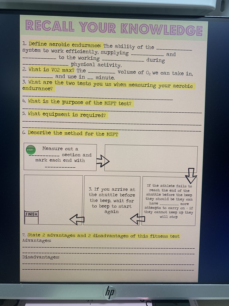 KatieEHolmes_'s tweet photo. ❗️BTEC FIRST SPORT ❗️ Differentiated work sheets for my y10’s today... yesterday they carried out the MSFT Test.. quick recall knowledge task to apply what they learnt! ✅📚👩🏼‍🏫 #btecfirst #sport #teachingandlearning https://t.co/9M3D0BrCst