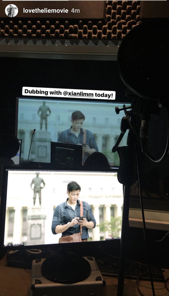 Liezel2014's tweet photo. Xian Lim dubbing for #LoveTheWayYouLie 🎬📽
#Soon 
#AXProject 
Ctto 📸 https://t.co/wy8wfqEV78