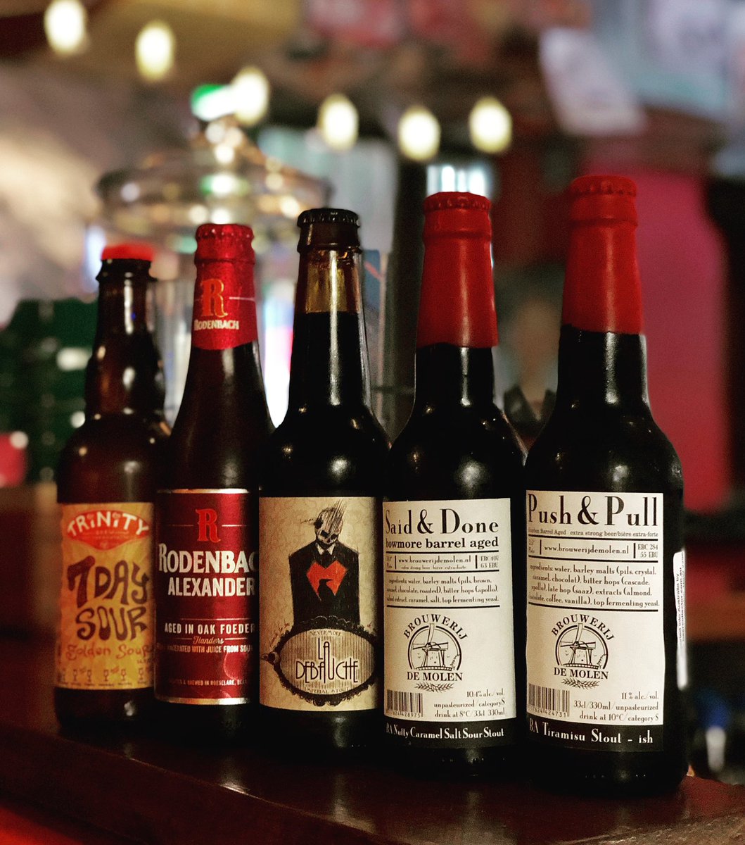 Some new beers!
De Molen - Said &amp; Done - Barrel ages nutty caramel salt sour stout. De Molen - Push and Pull - Barrel aged tiramisu stout (ish)
Trinity - 7 Day golden sour
La Debauche - Nevermore Imperial stout. 
Rodenbach - Alexander sour cherry Flanders.