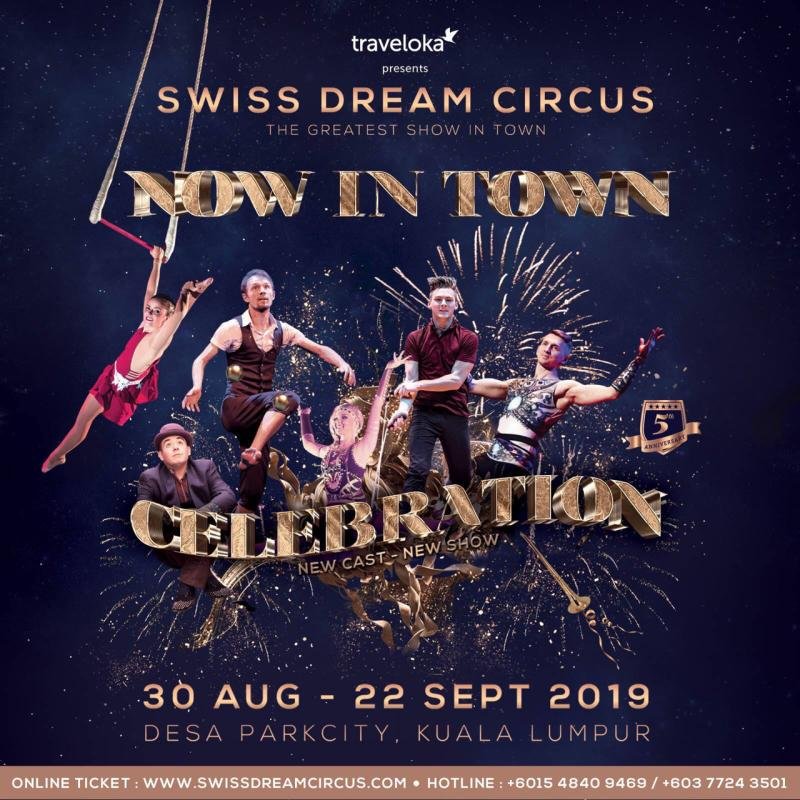 swisscircus's tweet photo. @swisscircus Swiss Dream Circus is back to Kuala Lumpur.  Presenting “Celebration”, an exciting Brand New Show! Get your tickets now. https://t.co/aSyLKWLUhn #circus #circusbegins #excited #brandnew #comeonecomeall https://t.co/iKNxkP2wH5