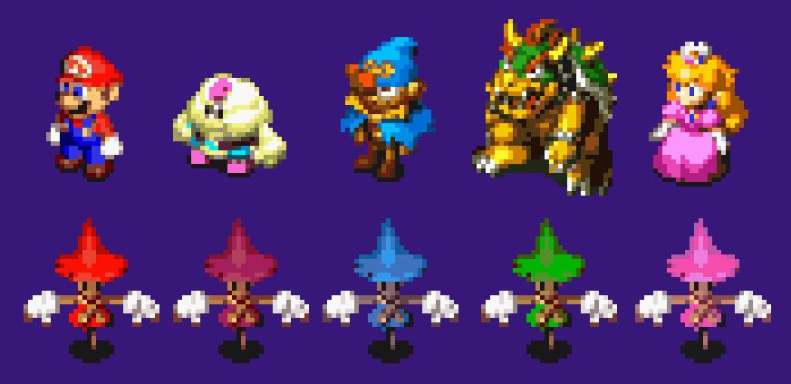 RedNosedRoo's tweet image. The most memorable status effects from an RPGs you remember.

_____

These are some notable ones for me: "Misery" from Wild Arms 5 (upper left), "Scarecrow" from Mario RPG (upper right), "Pig" from Final Fantasy (bottom left) and "Mushroom" from Mario RPG (lower right)