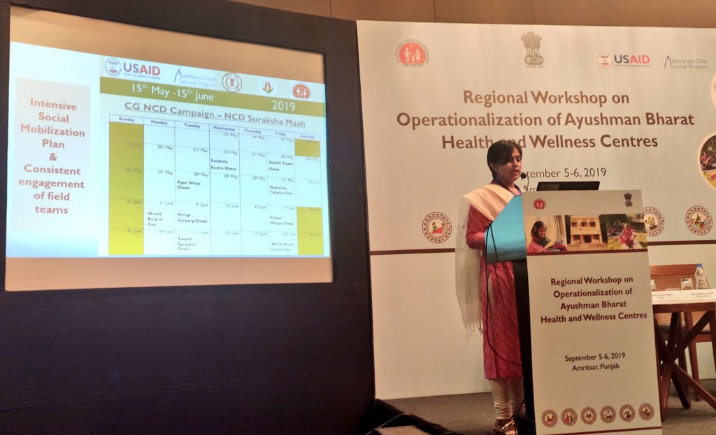 Dr. Priyanka Shukla, Mission Director @HealthCgGov @PriyankaJShukla highlighting NCD suraksha maah as one of the best practices! Chhattisgarh marching ahead to #beatNCDs and say #enoughNCDs @MCSPglobal @Jhpiego @MoHFW_INDIA