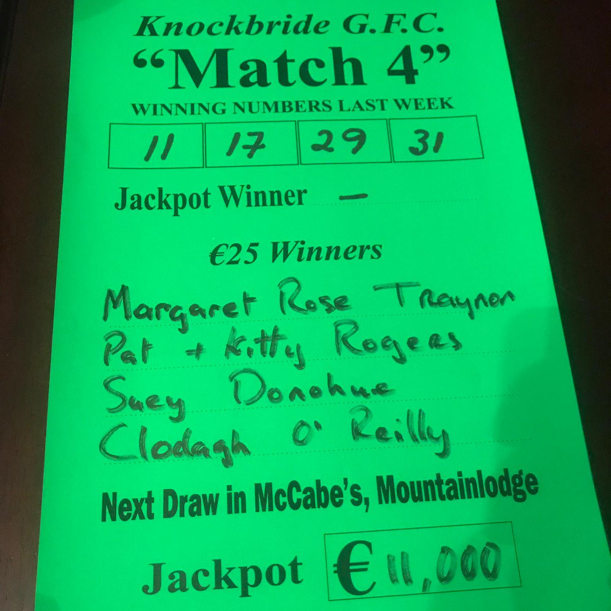 lotto numbers for last night's drawing