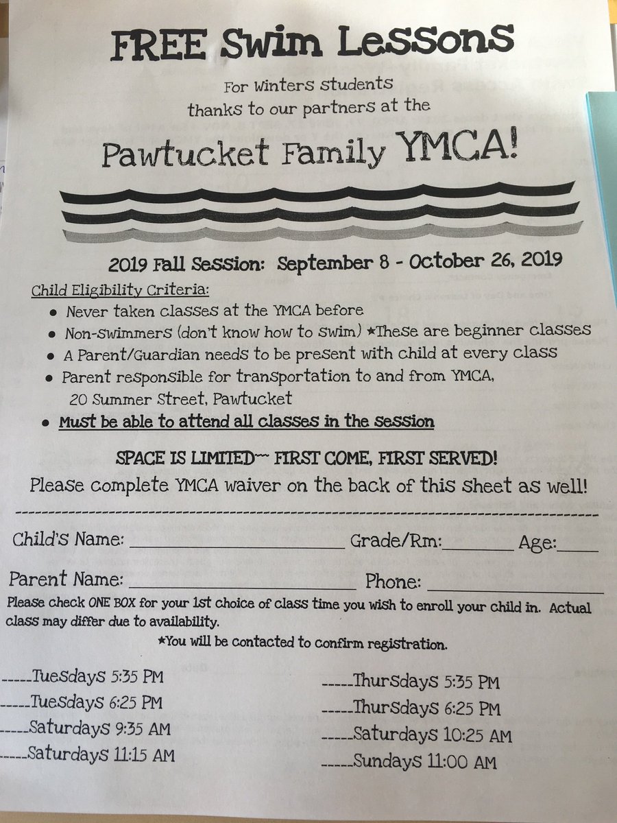 Winters’ Parents: The YMCA is offering free swim lessons to Pawtucket students. Be on the lookout for this flyer in backpacks today!  @PSDInterimSup <a href="/LBRamzi/">Lisa Benedetti-Ramzi</a> <a href="/beaup3/">Ronald Beaupre</a> <a href="/MrDeschene/">Kyle Deschene</a> <a href="/Mrs_DeCiccio/">Brooke DeCiccio</a> @MrsNarcisse108 <a href="/MrsLipinsky/">Mrs. Lipinsky</a> <a href="/colleenk036/">Mrs. Colleen Kennedy</a> <a href="/LaurieChace/">Laurie Chace</a> <a href="/CommSchools/">Community Schools</a>