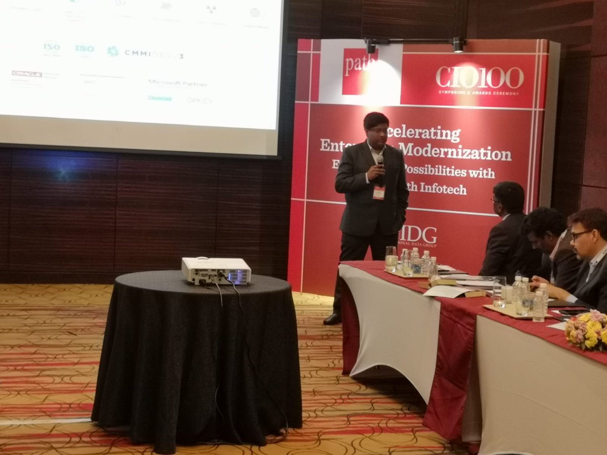 PathInfotechLtd's tweet photo. Quite an #engaging power-packed round with some of the top executives in the country | #CIO Ideas X'Change | #CIO100 Symposium 2019 with #PathInfotechLtd #AWS @CIOin @yogsyogi1 @pankajratra https://t.co/dkZgpmYwNZ