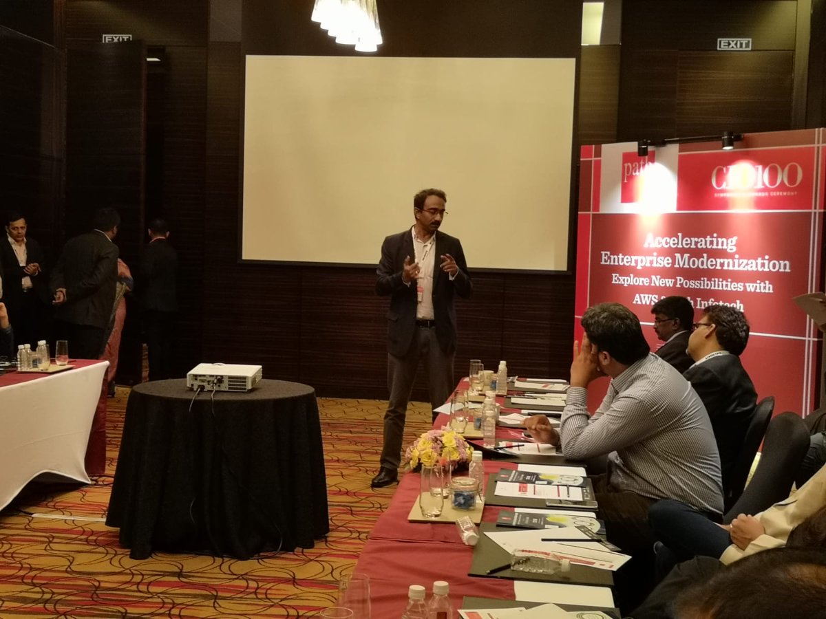 PathInfotechLtd's tweet photo. Quite an #engaging power-packed round with some of the top executives in the country | #CIO Ideas X'Change | #CIO100 Symposium 2019 with #PathInfotechLtd #AWS @CIOin @yogsyogi1 @pankajratra https://t.co/dkZgpmYwNZ