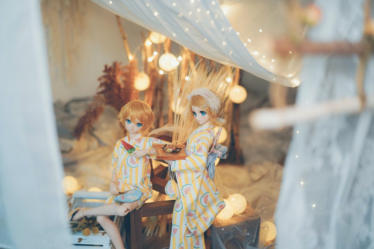 夏の終わり🍉

#harukadollshop
#鏡音レン　#鏡音リン