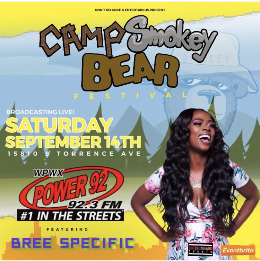 Power92Chicago's tweet photo. September 14th, THE 2019 CAMP SMOKEY BEAR FESTIVAL🌲🐻🌲, celebrating all things Chicago; FOOD, FUN, and MORE‼️Camp Shabbona Woods, 15810 Terrence Ave📍. Go to, Eventbrite for tickets and visit https://t.co/6Ajw1DuoBG for VIP Wristbands! #power92chicago #numberoneinthestreets https://t.co/OuaCE6FBST