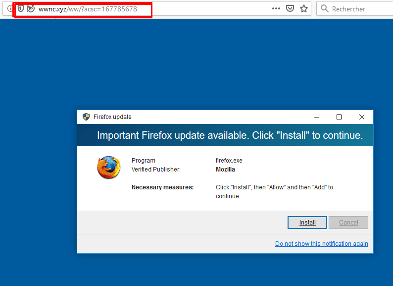 cyberattitude's tweet photo. 🔥🚨URGENT🚨🔥
N'installez jamais cette mise à jour #Mozilla_Firefox que vous propose votre #navigateur. C'est une grosse erreur et pourrait être la plus grande de votre vie. Rendez vous sur le site officiel  #infosec #cybersecurite #Technews #fintech #malware #worm https://t.co/IhBHCam2pB
