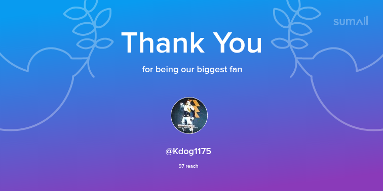 Our biggest fans this week: Kdog1175. Thank you! via sumall.com/thankyou?utm_s…