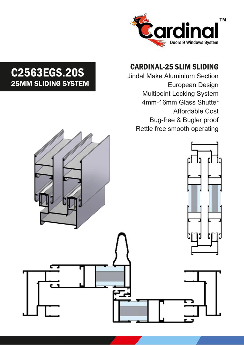 CoLaxmi's tweet photo. C2563EGS.20S 25MM SLIDING SYSTEM

#aluminiumdoorandwindow #Jindalaluminiumsection  #Jindalaluminium #LaxmiTradingCompany #windowanddoor #aluminiumsection #india #ahemdabad #aluminiumdoor #cardinalsection #cardinalwindow #Laxmialuminium #Cardinaldoor #cardinalwindowanddoor #alu https://t.co/EZQ9qo033V