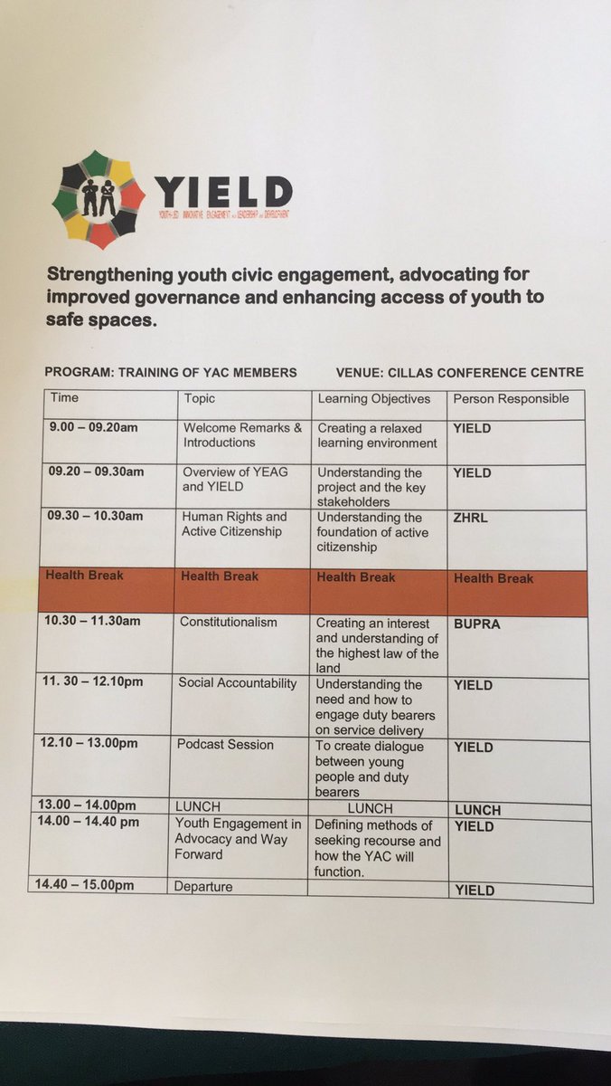 Today we are training the Bulawayo Youth Advisory Council . Young people from Ward 17 are in attendance at Cillas Conference Centre