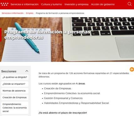 Abierto plazo inscripción de Cursos para personas emprendedoras, dirigidos a facilitar los conocimientos y herramientas necesarias para la puesta en marcha de la actividad empresarial. ¡Animate a participar!
comunidad.madrid/servicios/empl…