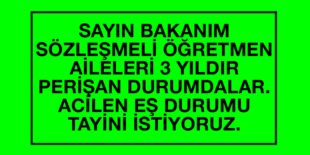 #ZiyaHocamKasımdaEşDurumuİstiyoruz

SN BAKANIM

SÖZLEŞMELİ ÖĞRETMENLER OLARAK

EKİMDE KADROYA GEÇİYORUZ

KASIM ARA TATİLDE EŞ DURUMUNDAN TAYİN HAKKI İSTİYORUZ

<a href="/ziyaselcuk/">Ziya Selçuk</a> <a href="/safran1958/">Mustafa SAFRAN</a>
<a href="/RehaDenemec/">Reha Denemeç</a> @hmzaydg
<a href="/TalipGeylan06/">Talip Geylan</a> <a href="/_aliyalcin_/">Ali YALÇIN</a>
<a href="/alper_ogretici/">Mehmet Alper ÖĞRETİCİ</a> <a href="/ferayayd/">Feray AytekinAydoğan</a>