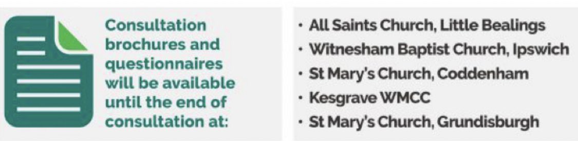 There’s just one week left to have your say. If you need a hard copy of the questionnaire, or if you took one without the return envelope, the pick up and drop off hard copy points are below. ipswichnorthernroute.org.uk/have-your-say/… #WeAreListening #ipswichnorthernroute