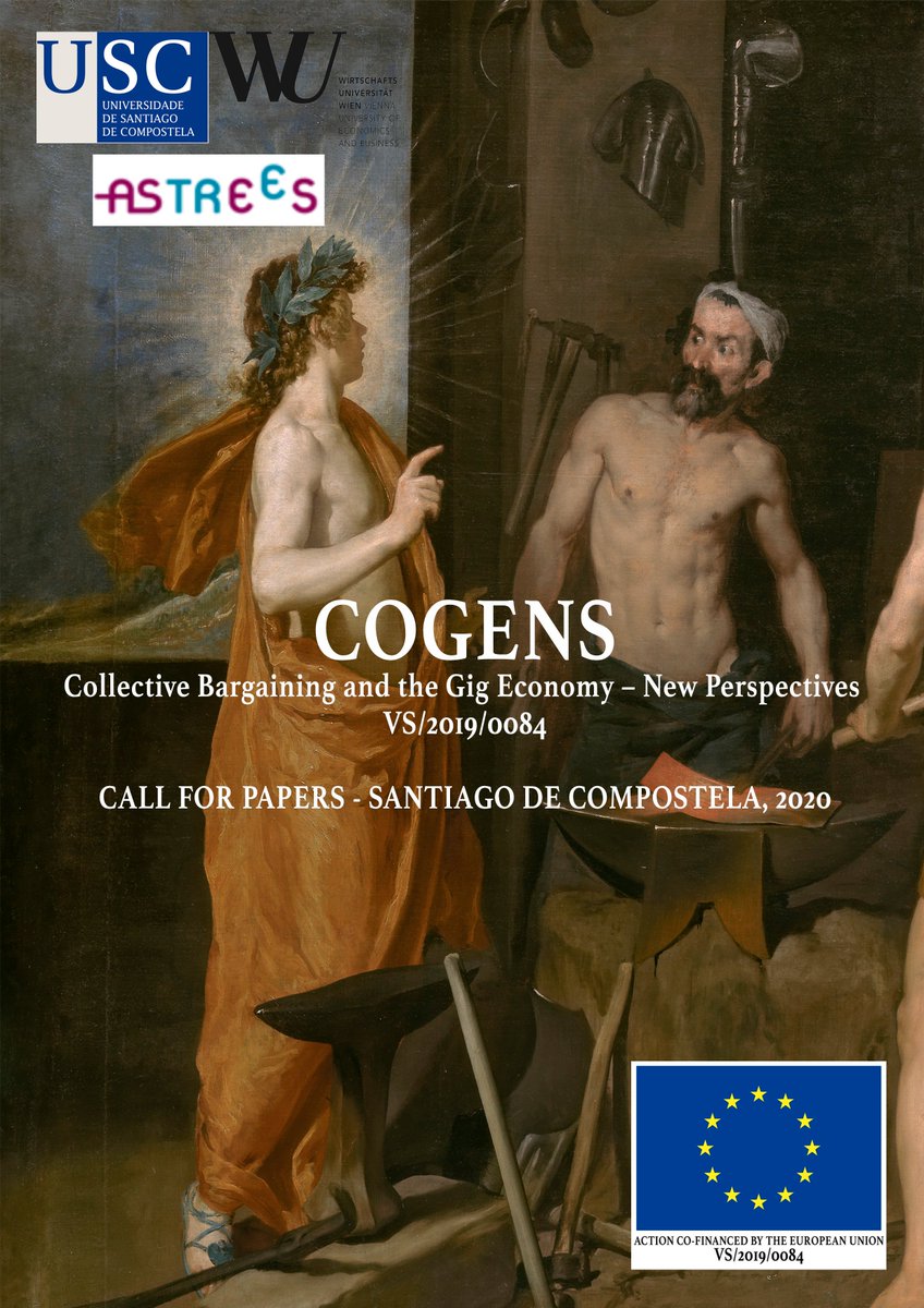DIGILARE's tweet photo. Find here the call for papers for the final #Conference of #COGENS project on #FutureofWorkEU in Santiago de Compostela. Save the date📅17-18 September 2020📅 and participate. We wait for #you! 👇👇
https://t.co/LU2Ioqt3Nf #socialrights #EUSocDia https://t.co/aFsK7yAM0q