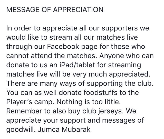 North_Wanderers's tweet photo. Message of appreciation 

Cc @HonAdenDuale @DrAbdinasser @noordintube https://t.co/umnfOJot3O