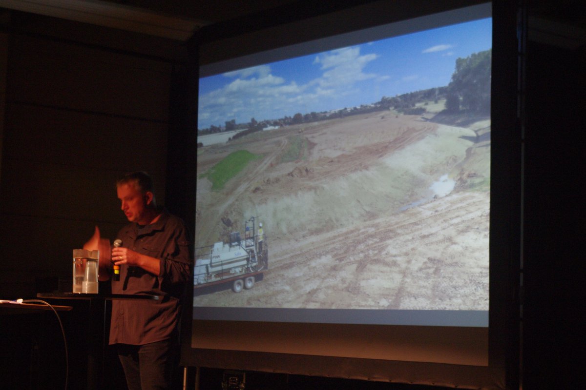 AgriChar_RG's tweet photo. Inspiring talk by Sion Brackenberry @TerrAffix about reclaiming polluted #mine sites with #hydroseeding. 5% #biochar seems very promising for artificial mixtures. @H_DeQuincey #biochartour @Biochar_IBI https://t.co/GOI9nNH6Kt