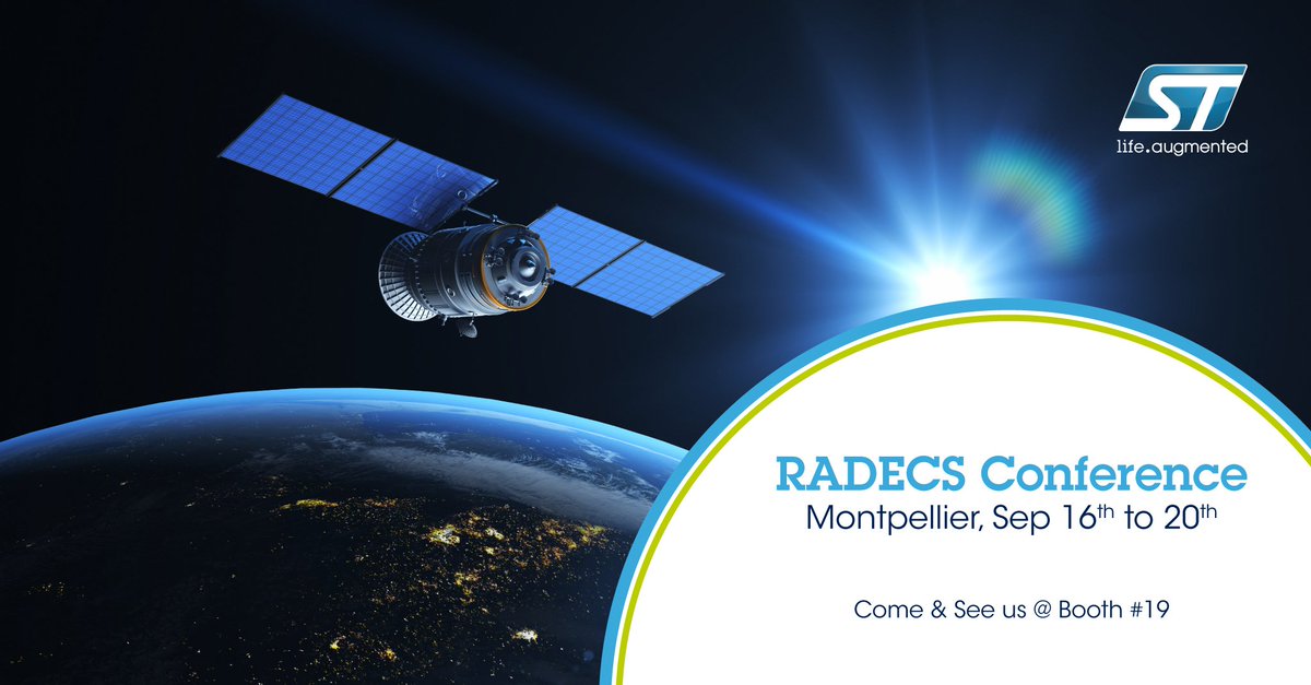 ST_World's tweet photo. 🇫🇷 Come to meet us @radecs2019 Conference in Montpellier (Sept16-20) ! We will introduce our latest #Radhard & #HiRel products as well as our discrete, analog, power management and application-specific ICs https://t.co/e2AdhObbt1 #space #aerospace #satellite #radecs https://t.co/bPAm0083Ol