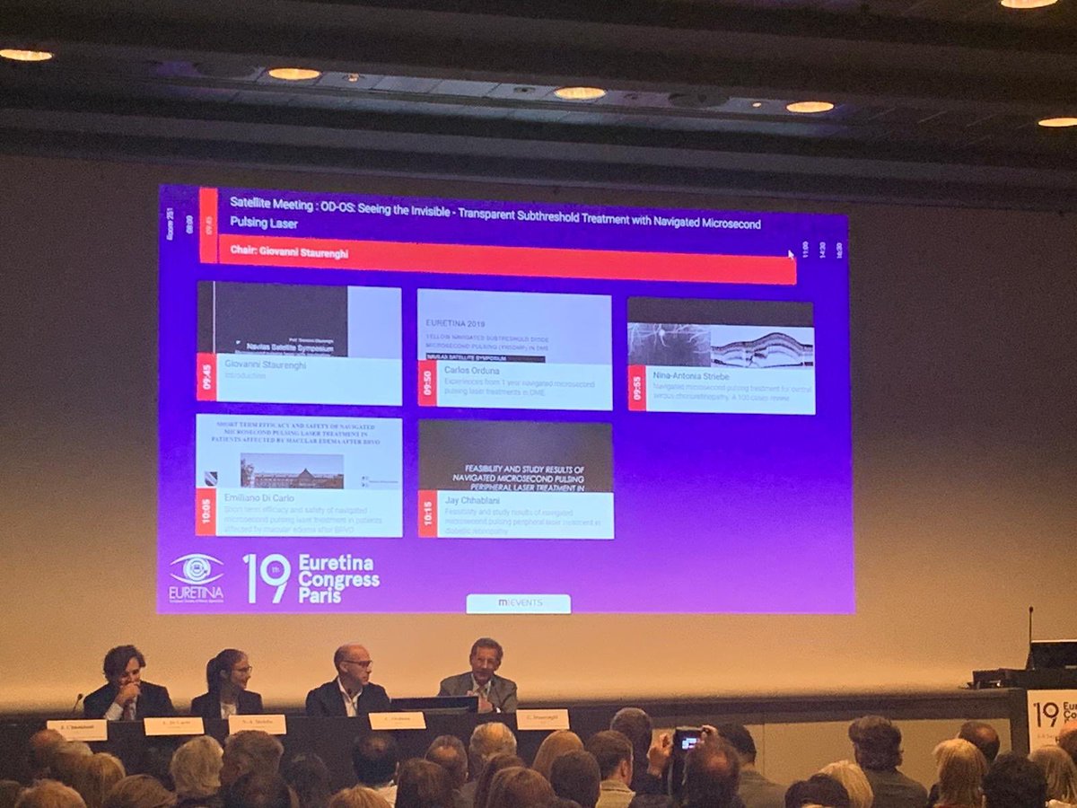 Instinctive__UK's tweet image. One of the highlight sessions of @EURETINA is now underway... This is of course the @OD_OS_Navilas satellite symposium in room 251 on #subthreshold #navigatedlaser in our own humble opinion of course  😜 #euretina #euretina19 #retinalaser #navilas