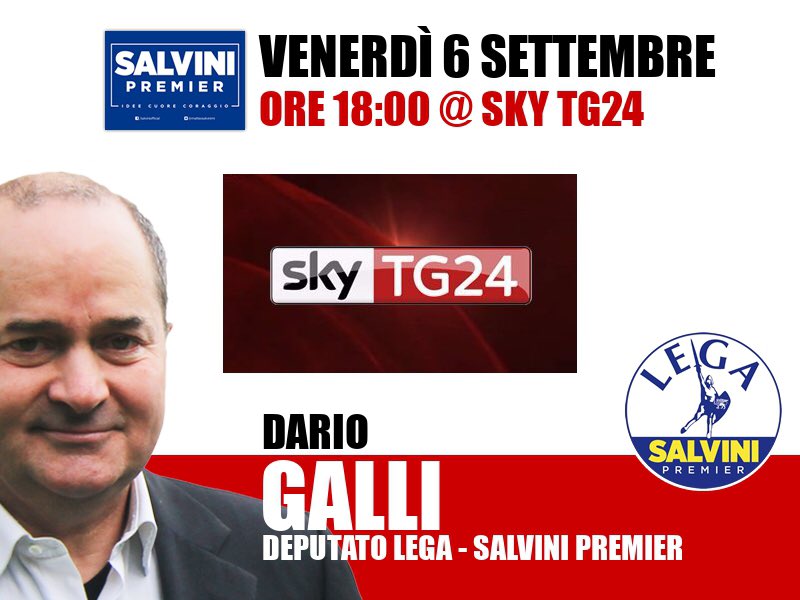 Oggi alle 18 sarò a #SkyTg24 se vi va seguitemi in diretta!
