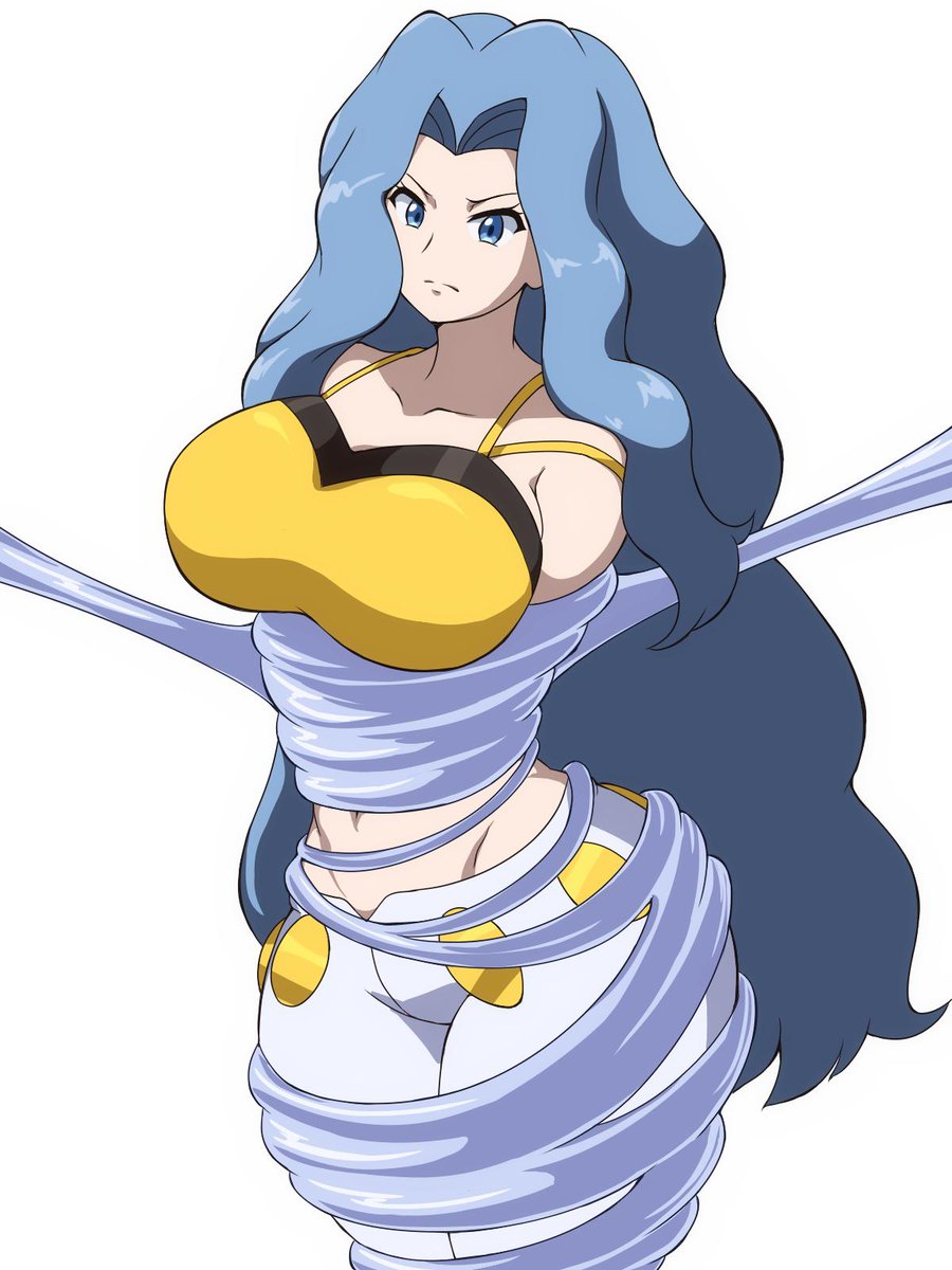 蜘蛛糸で拘束されたカリンさん 