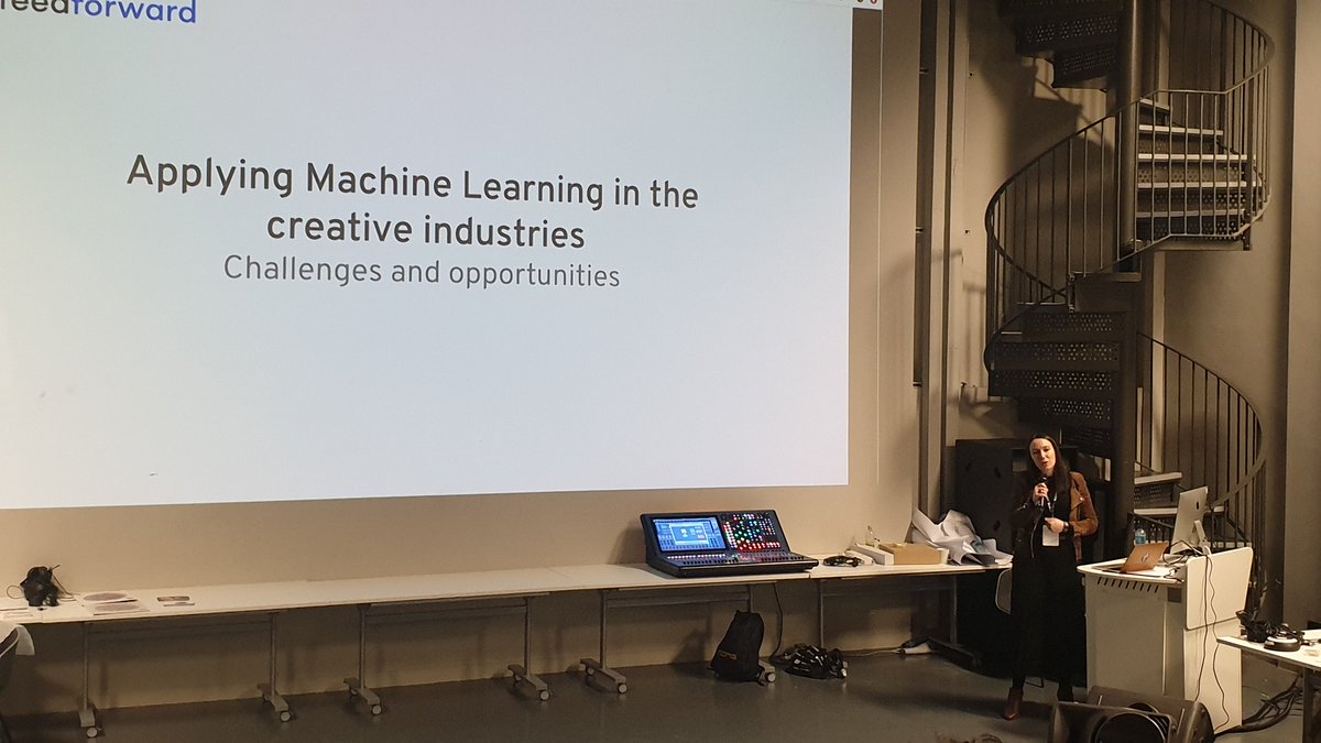 An exquisite first Keynote by Lydia Gregory on Applying Machine Learning in the Creative Industries – Challenges and Opportunities! <a href="/Lydia_Gregory/">Lydia Gregory</a> <a href="/FeedForwardAI/">FeedForward</a> #wimp2019 #machinelearning #musicproduction feedforwardai.com