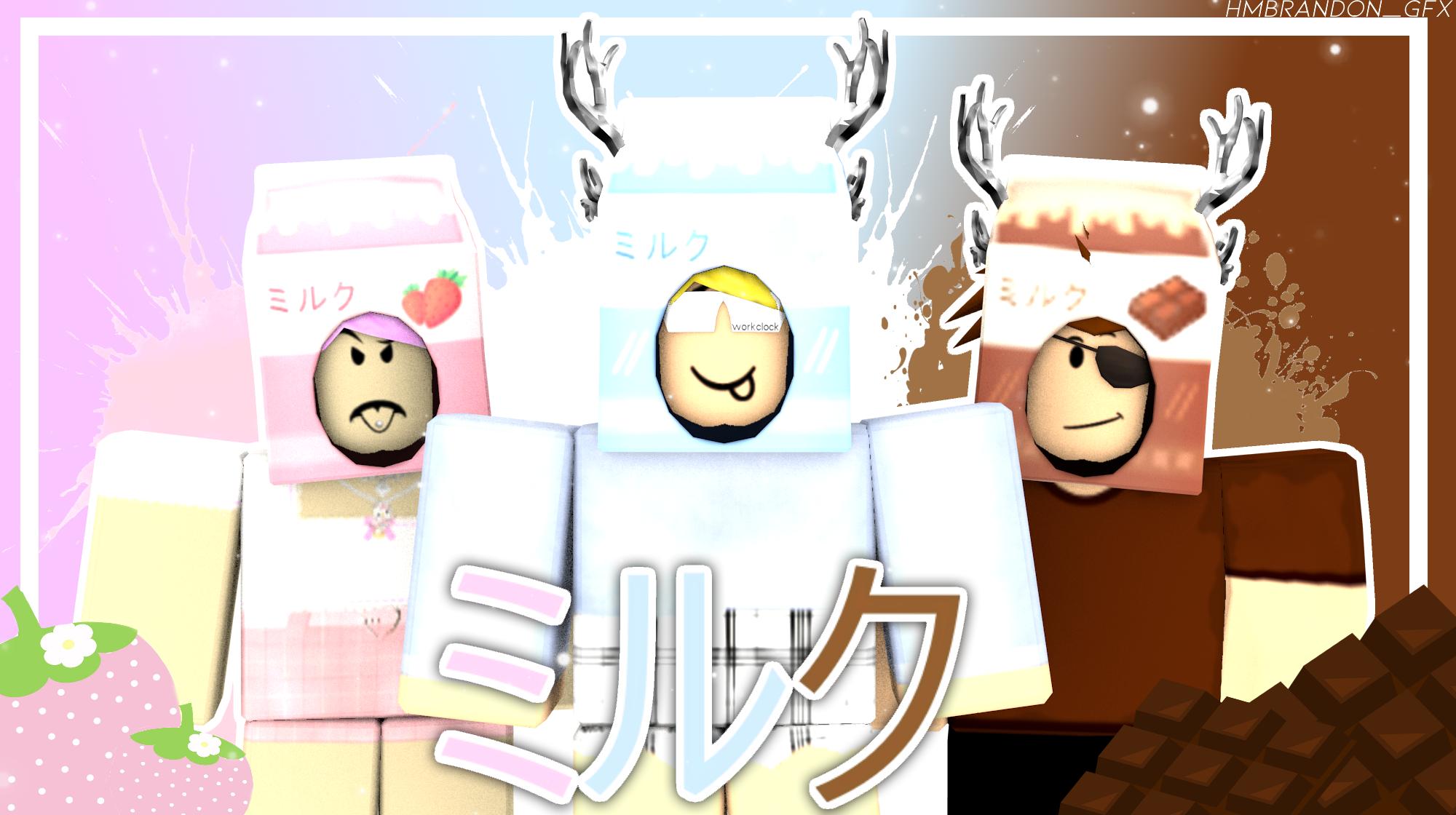 Brandongfx Comms Opened On Twitter Fancy Some Milk Or A Delicious Chocolate Or Strawberry Flavored Milk I Used Evilartist S Milk Hats To Make This New Gfx Hope You Like It Roblox - chocolate milk roblox id