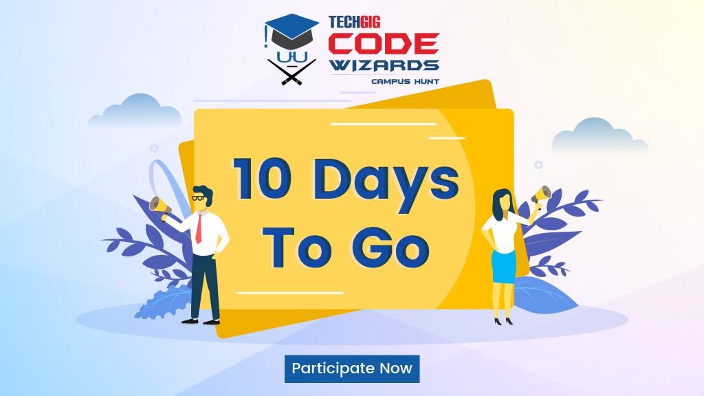 ETTechGig's tweet photo. 10 Days to go for the last date for TechGig Code Wizards Campus Hunt! Participate & Win prizes for your talent. Participate Now: https://t.co/qozj0oAouC
#TechGig #OnlyAtTechGig #CodeWizards2019 #programming #coding #tech #technology #hack #javascript #programmer #developer #php https://t.co/iXdvsujblW