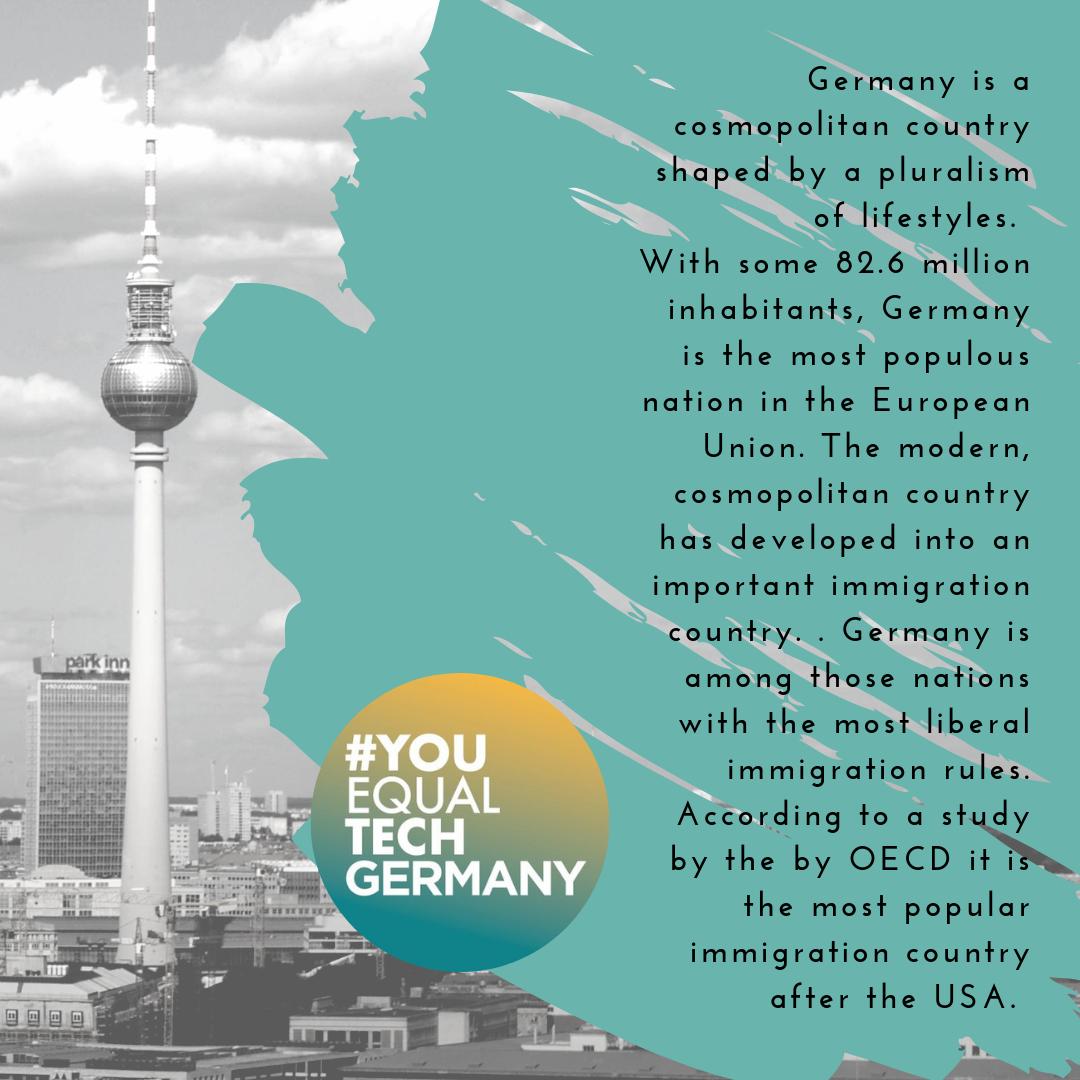 YETGermany's tweet photo. Welcome #Diversity! How do YOU #integrate #diverse people into the #team? According to a study by the Organisation for Economic Co-operation and Development (#OECD) Germany is the most popular country to immigrate after the USA. #immigration #inclusion @YouEqualTech @HarveyNashDE https://t.co/nm8EOtLXtW