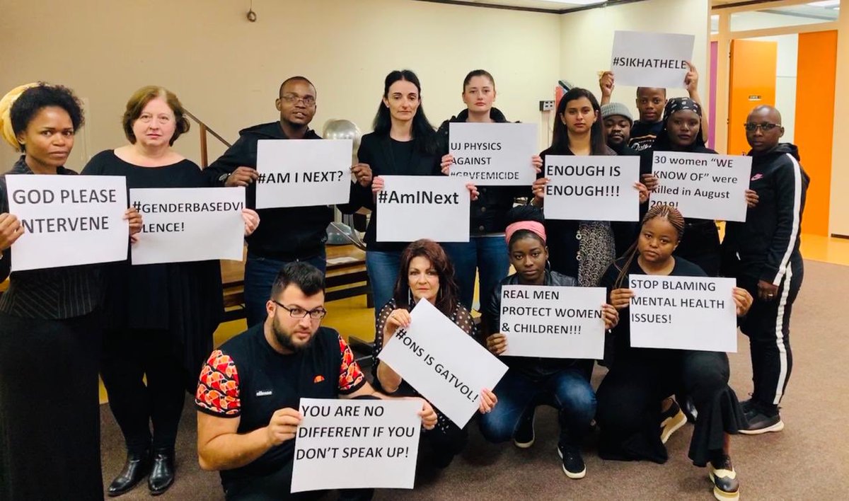 ujlibscience's tweet photo. #UJ Physics Department taking a stance against Gender Based violence #ScienceUJ #PhysicsUJ #GBV https://t.co/GTXJUZPVQu