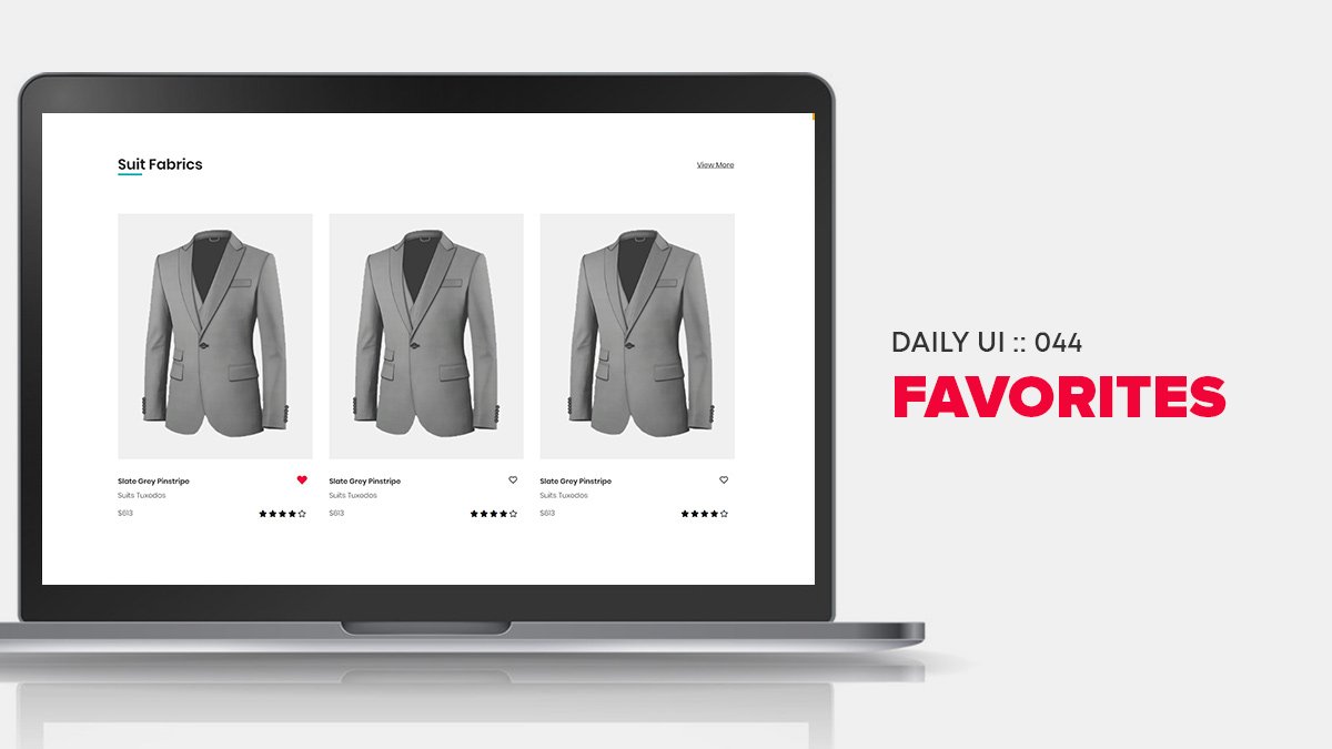 rkarnatak's tweet photo. Daily UI Challenge 044.
FAVORITES
A part of the series of daily UI challenges.
Check profile for more.
#DailyUI #designinspiration #uidesign #uxdesign #challenge #DailyUI044 #designing #DailyChallenge #adobexd #adobe #designthinking #dailymotivation #AdobeXD #UI https://t.co/b2biCG1CSY