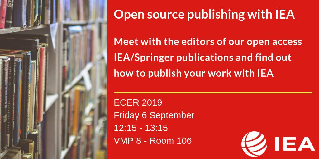 Starting soon <a href="/ecer2019/">ecer2019</a>!
Come and learn about our #openaccess publishing opportunities with <a href="/SpringerEdu/">Springer Education</a> and meet with our expert editorial panel: <a href="/Paula_IEA/">Paulína Koršňáková</a>, <a href="/Dirk_IEA/">Dirk Hastedt</a>, <a href="/DRutkowski_EDU/">David Rutkowski</a> &amp; Seamus Hegarty  buff.ly/2Mz2ciR #ecer2019