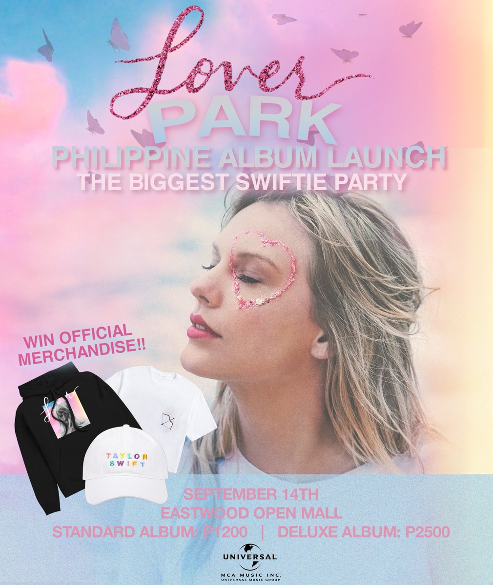 jpcleds's tweet photo. Ladies and Gentlemen, get ready for the Biggest Swiftie Party and Philippines Album Launch of Taylor Swift’s ‘Lover’!!! 💗
#LoverParkPhilippines #LoverAlbumLaunchPH

Mark your calendars cos’ we’ll be celebrating love on September 14 at the Lover Park Philippines. https://t.co/EBelxScoWW