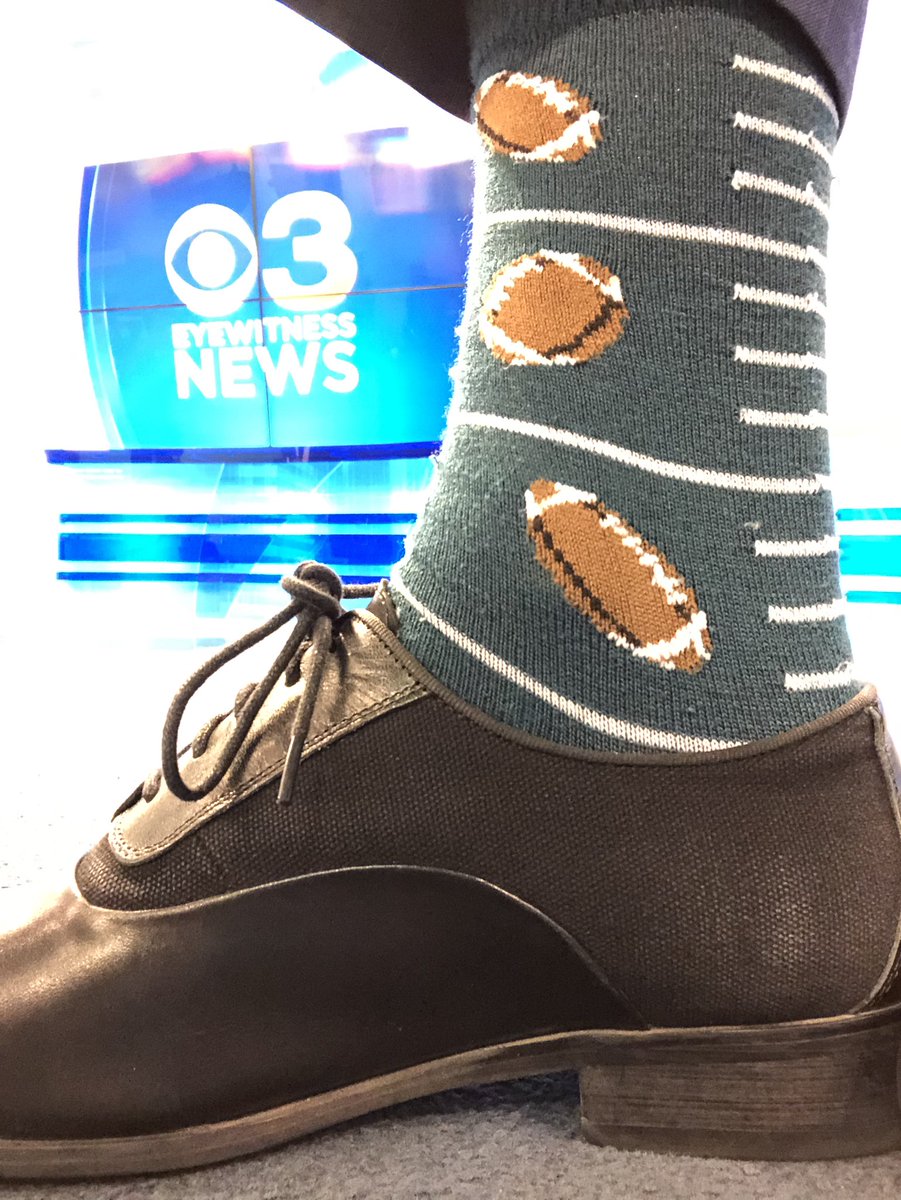 JimDonovanNews's tweet photo. Today’s socks ..... for our 6:45 @Eagles pep rally. https://t.co/DA4xl9JdJO