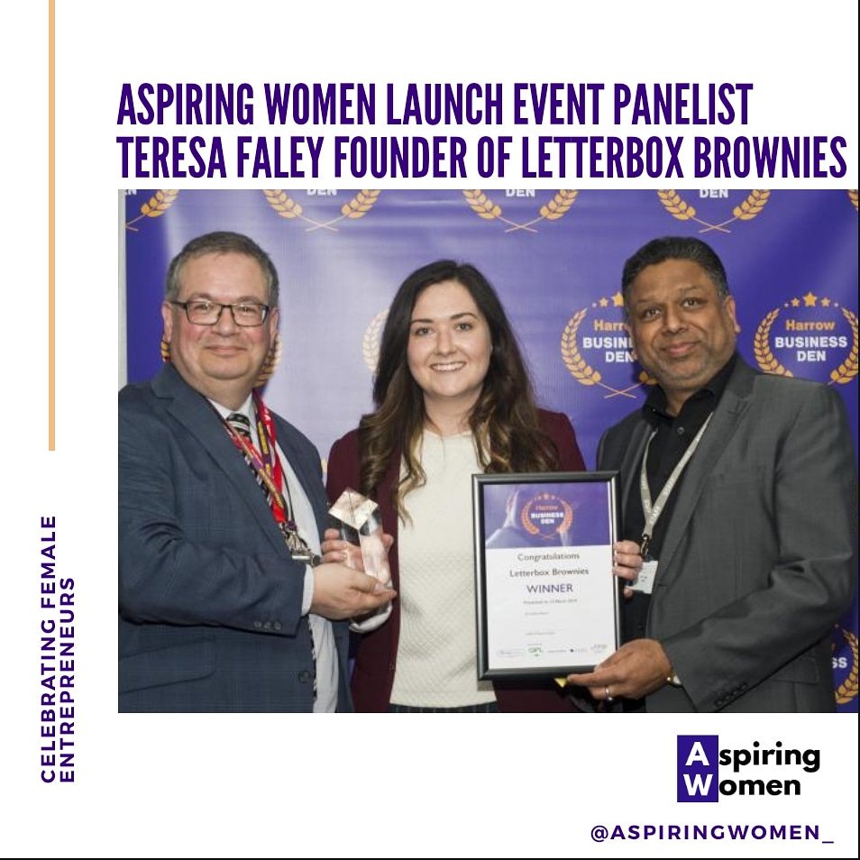 We are excited to reveal Letterbox Brownies founder Teresa Faley will be speaking at #AspiringWomenTalks <a href="/Aspiringwomen_/">Aspiringwomen_</a> on 18th September. Hear her speak on our panel alongside other amazing female entrepreneurs when you book a free ticket today bit.ly/2kuDZOa