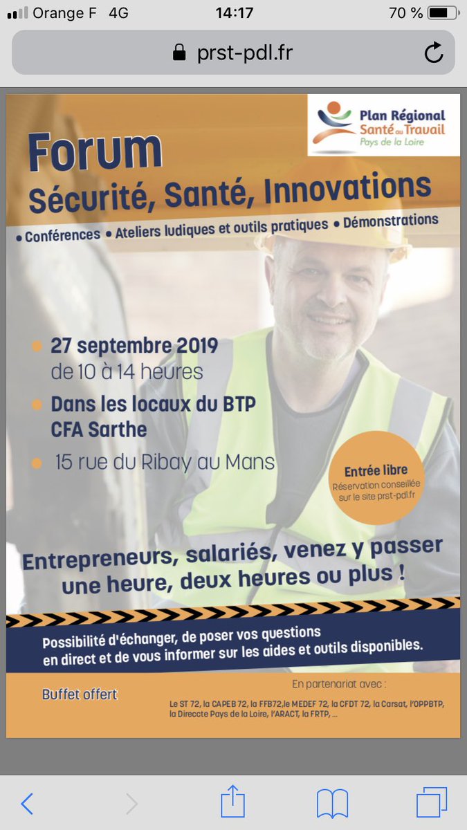 FredeBarteau's tweet photo. Ce matin réunion du #PRST3 à la #direccte pour finaliser les rencontres locales de la #prévention qui démarrent au #CFABTP #LeMans le 27 septembre Entrepreneurs de la #Sarthe les inscriptions c’est ici : https://t.co/WaOQCeUPJi #santeautravail https://t.co/bbXRzcJdwm